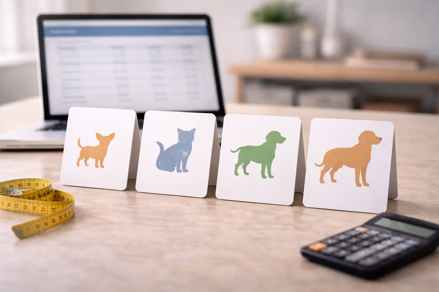 Dog size categories and pricing comparison concept for monthly pet insurance costs